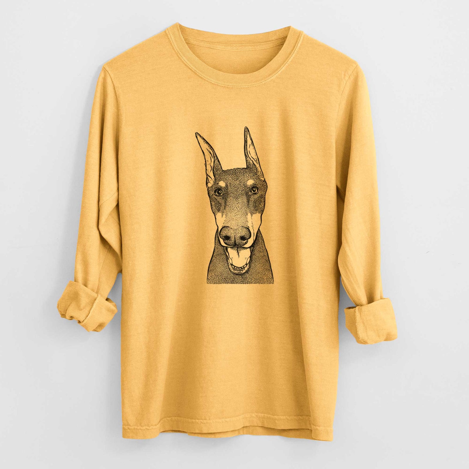 Bare Sir Duke the Doberman Pinscher - Heavyweight 100% Cotton Long Sleeve
