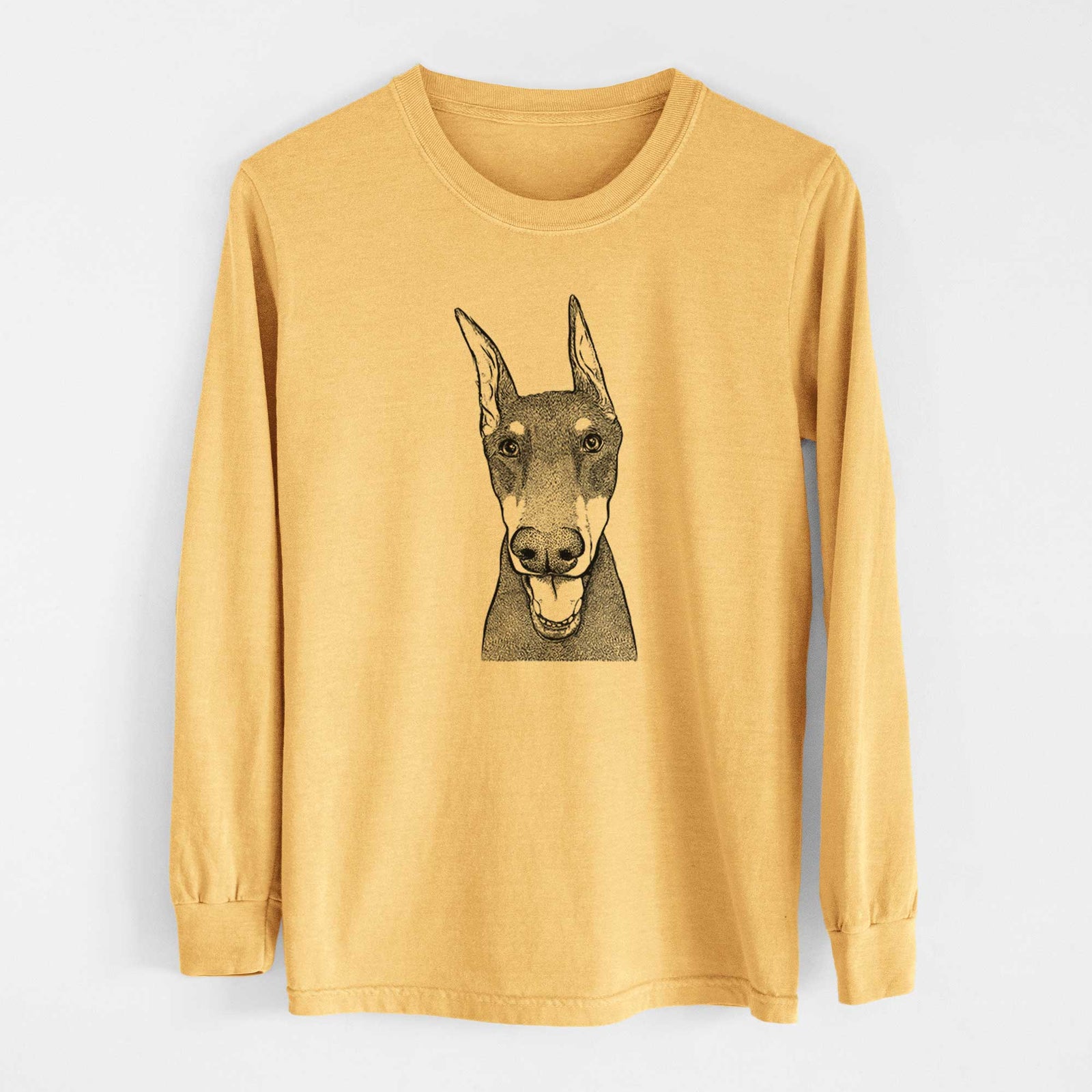Bare Sir Duke the Doberman Pinscher - Heavyweight 100% Cotton Long Sleeve