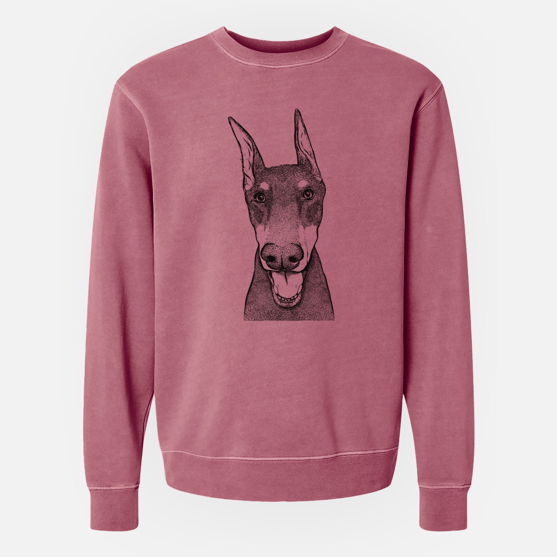 Bare Sir Duke the Doberman Pinscher - Unisex Pigment Dyed Crew Sweatshirt