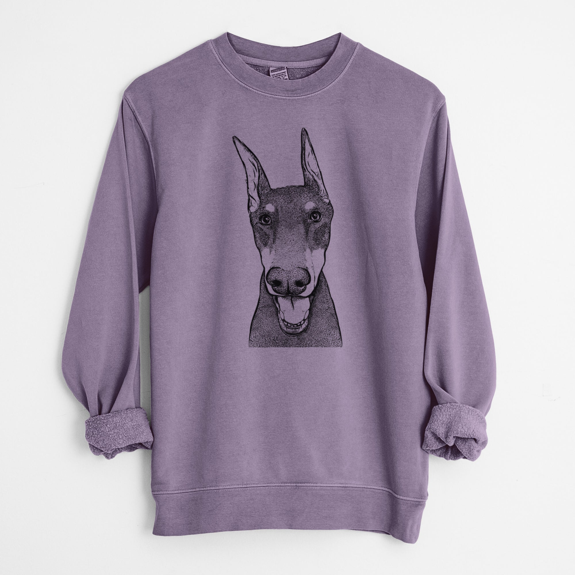 Bare Sir Duke the Doberman Pinscher - Unisex Pigment Dyed Crew Sweatshirt