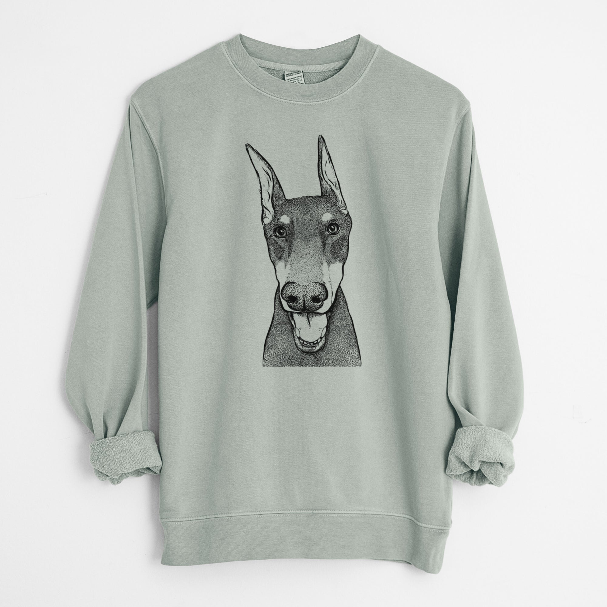 Bare Sir Duke the Doberman Pinscher - Unisex Pigment Dyed Crew Sweatshirt