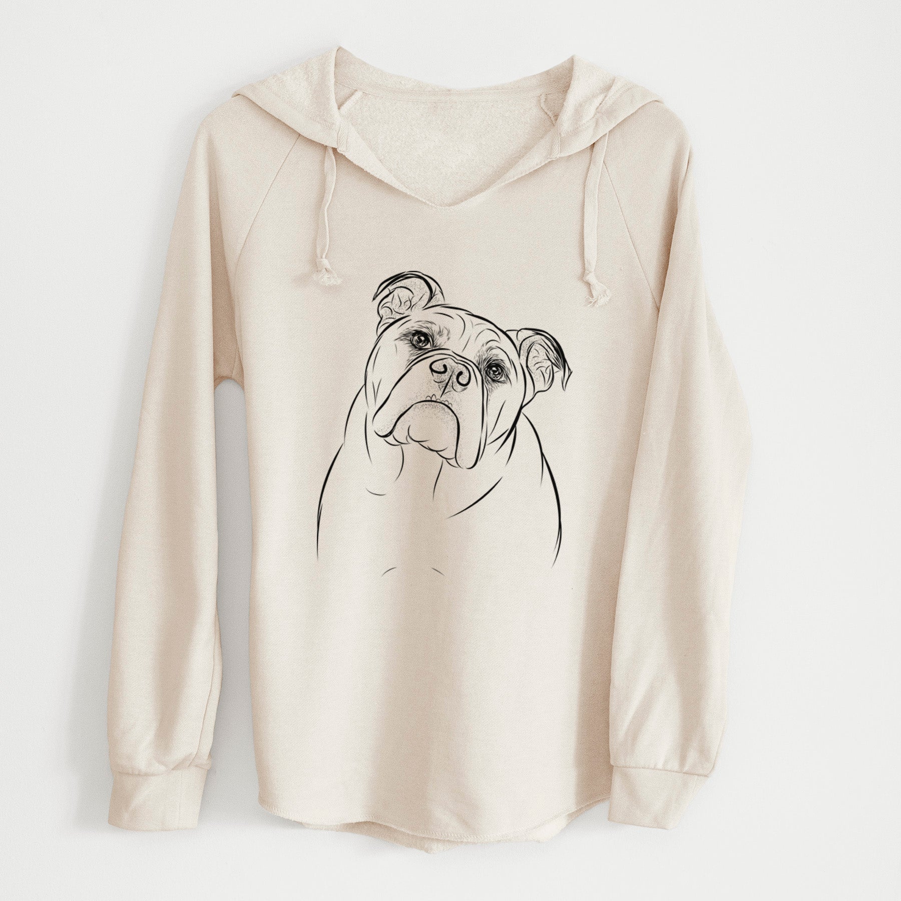 Bare Sir Louis the English Bulldog - Cali Wave Hooded Sweatshirt