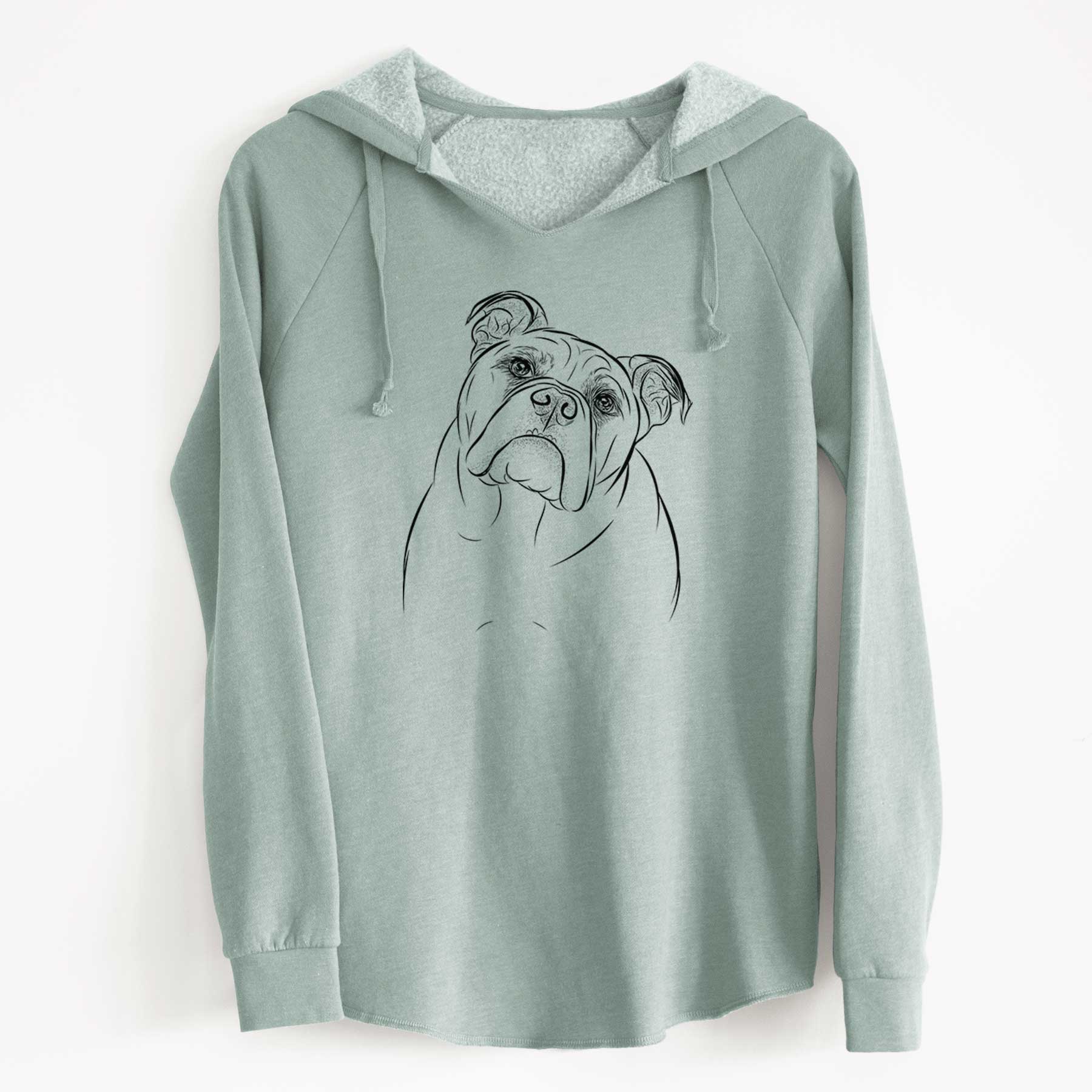 Bare Sir Louis the English Bulldog - Cali Wave Hooded Sweatshirt