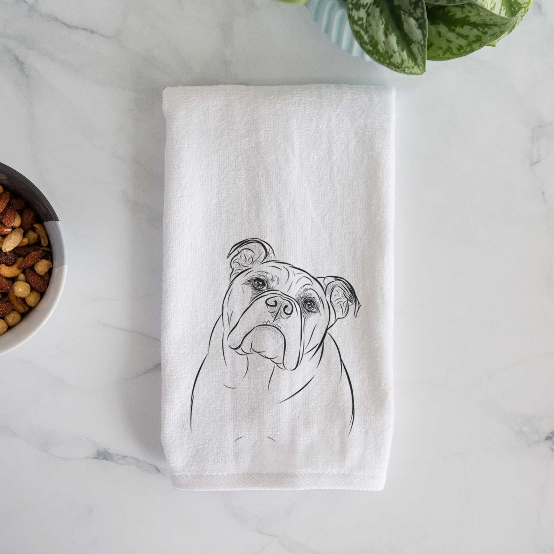 Sir Louis the English Bulldog Decorative Hand Towel