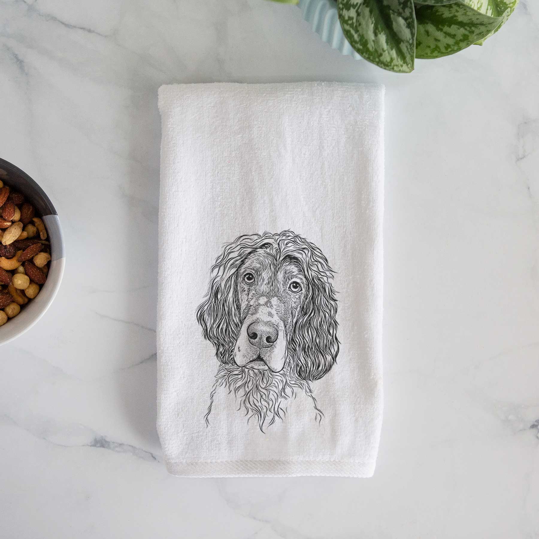 Sir Rexford the Blue Belton English Setter Decorative Hand Towel