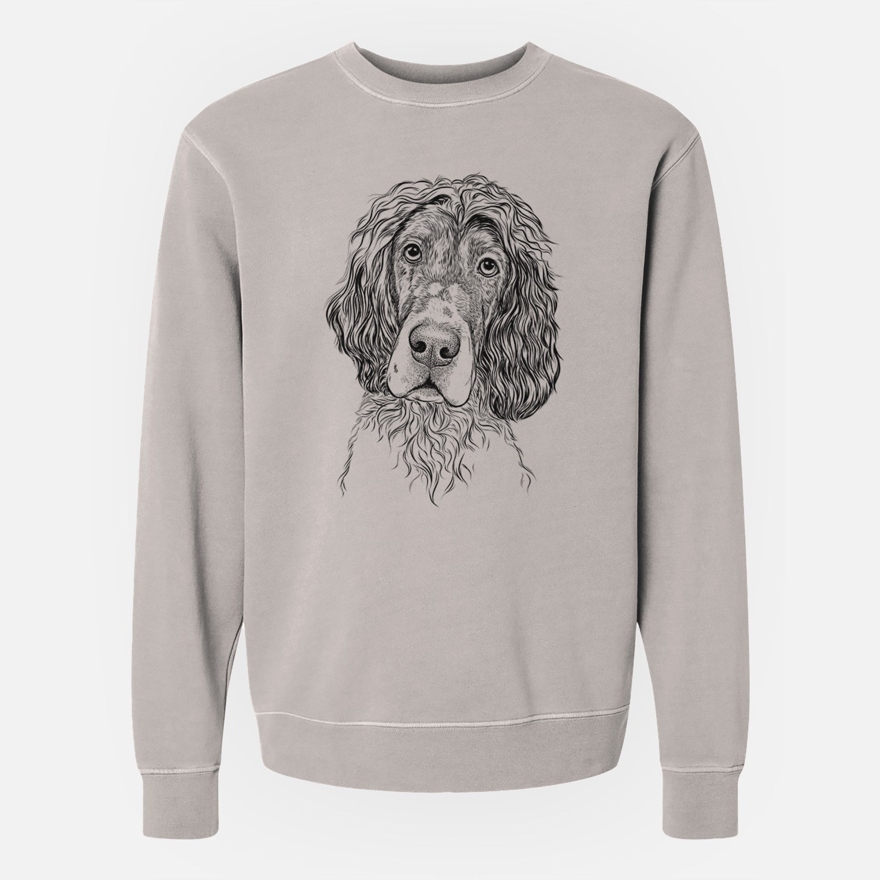 Bare Sir Rexford the Blue Belton English Setter - Unisex Pigment Dyed Crew Sweatshirt