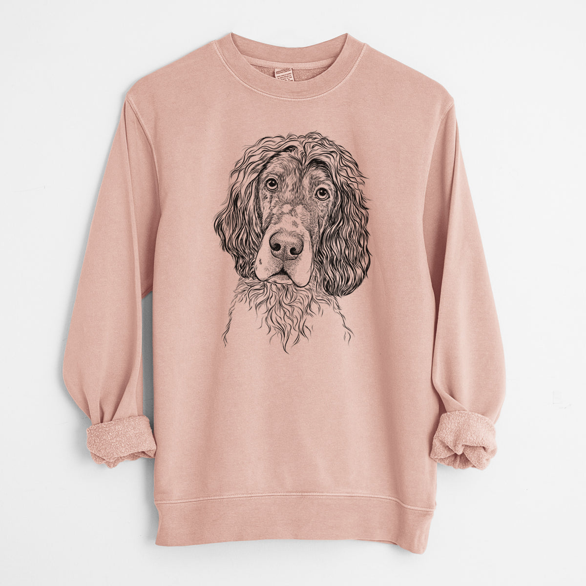 Bare Sir Rexford the Blue Belton English Setter - Unisex Pigment Dyed Crew Sweatshirt