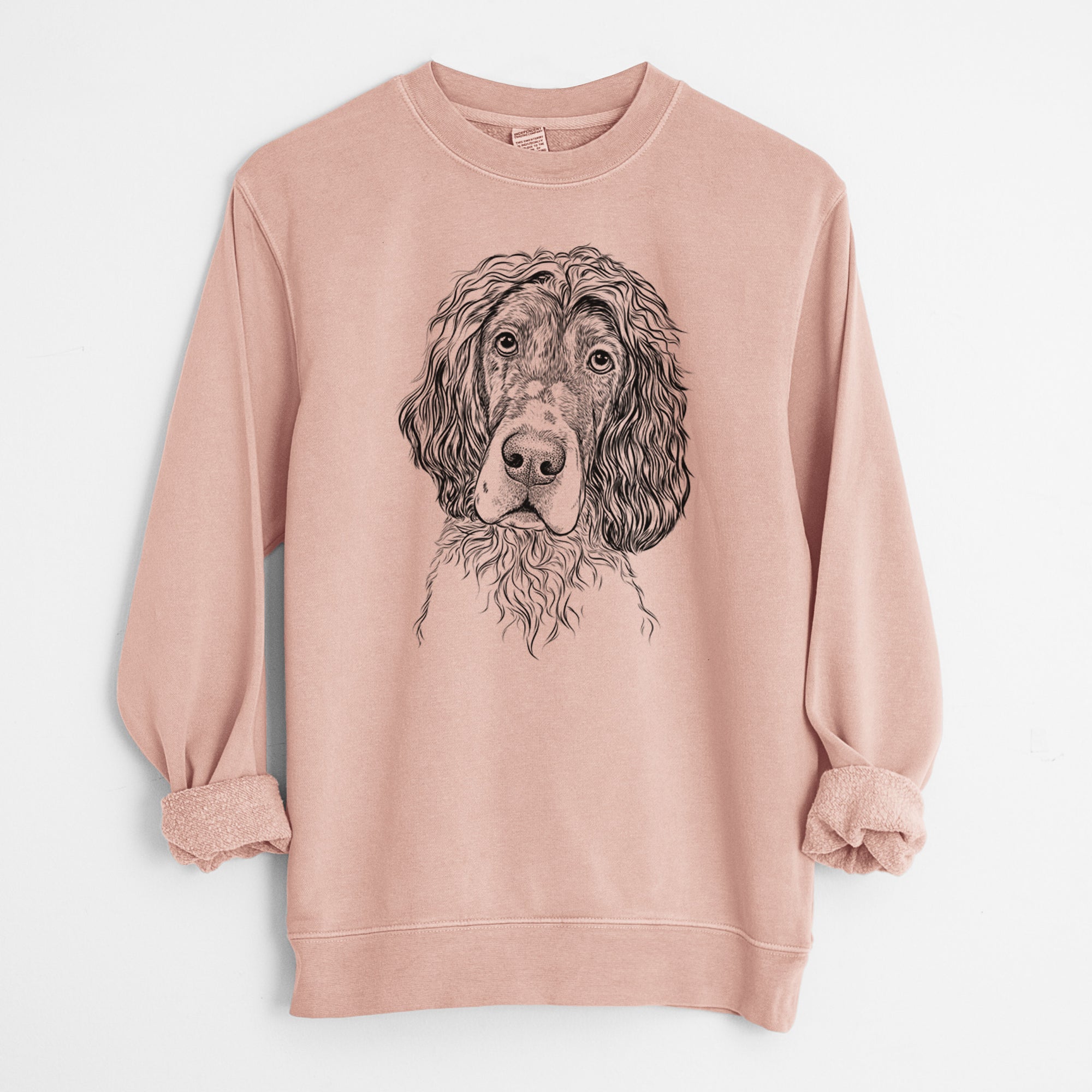 Bare Sir Rexford the Blue Belton English Setter - Unisex Pigment Dyed Crew Sweatshirt