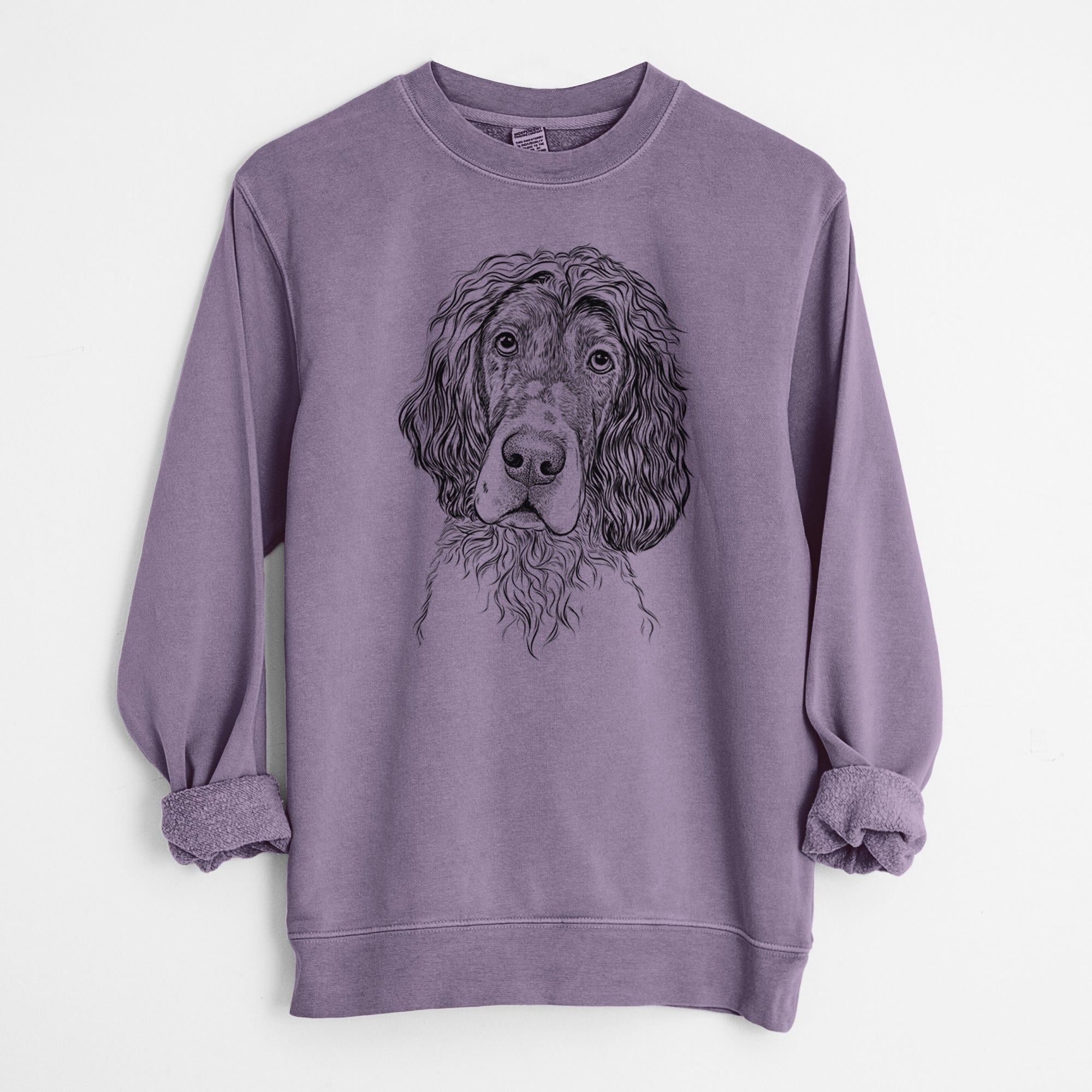 Bare Sir Rexford the Blue Belton English Setter - Unisex Pigment Dyed Crew Sweatshirt