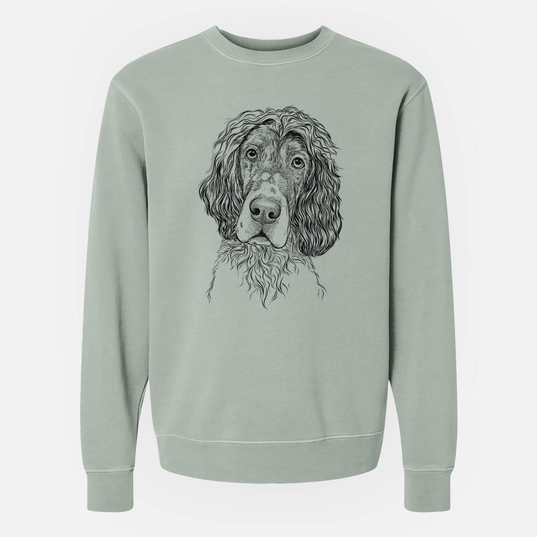 Bare Sir Rexford the Blue Belton English Setter - Unisex Pigment Dyed Crew Sweatshirt