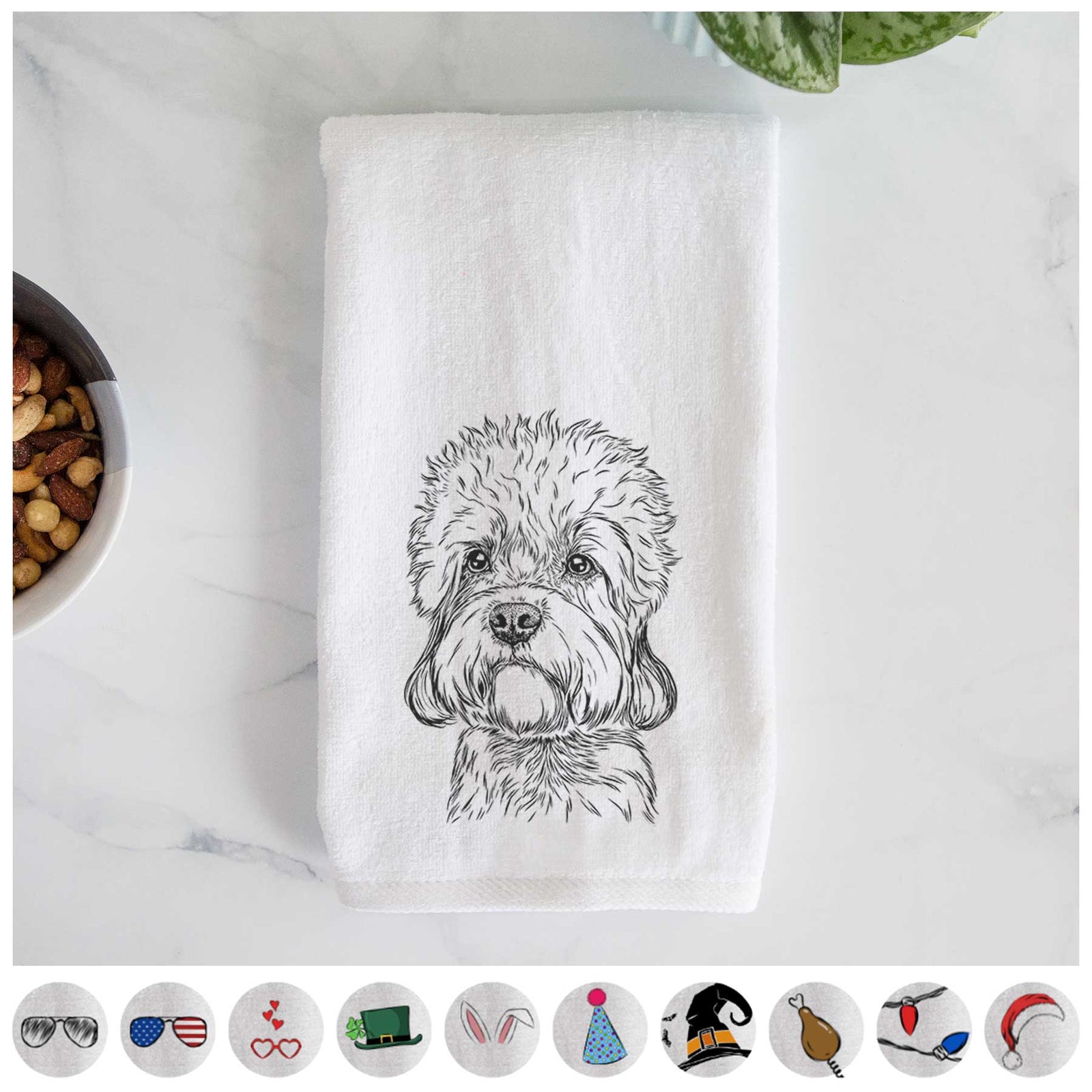 Sir Walter the Dandie Dinmont Terrier Decorative Hand Towel