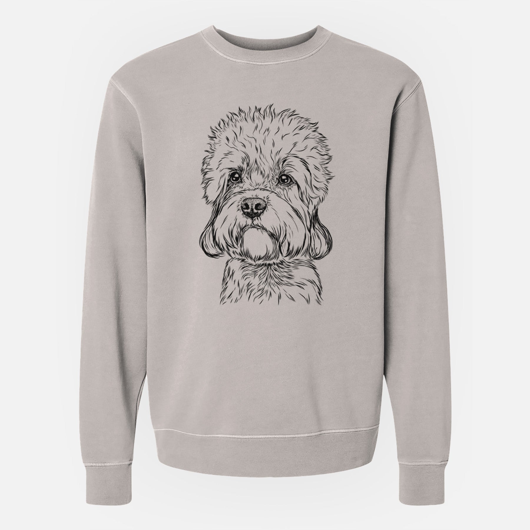 Bare Sir Walter the Dandie Dinmont Terrier - Unisex Pigment Dyed Crew Sweatshirt