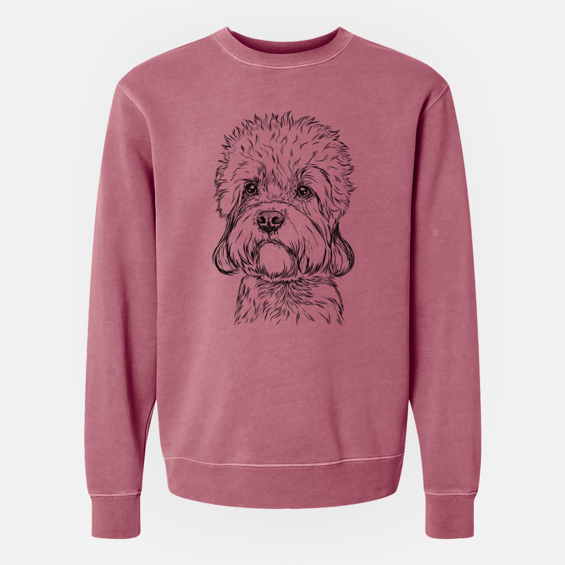 Bare Sir Walter the Dandie Dinmont Terrier - Unisex Pigment Dyed Crew Sweatshirt