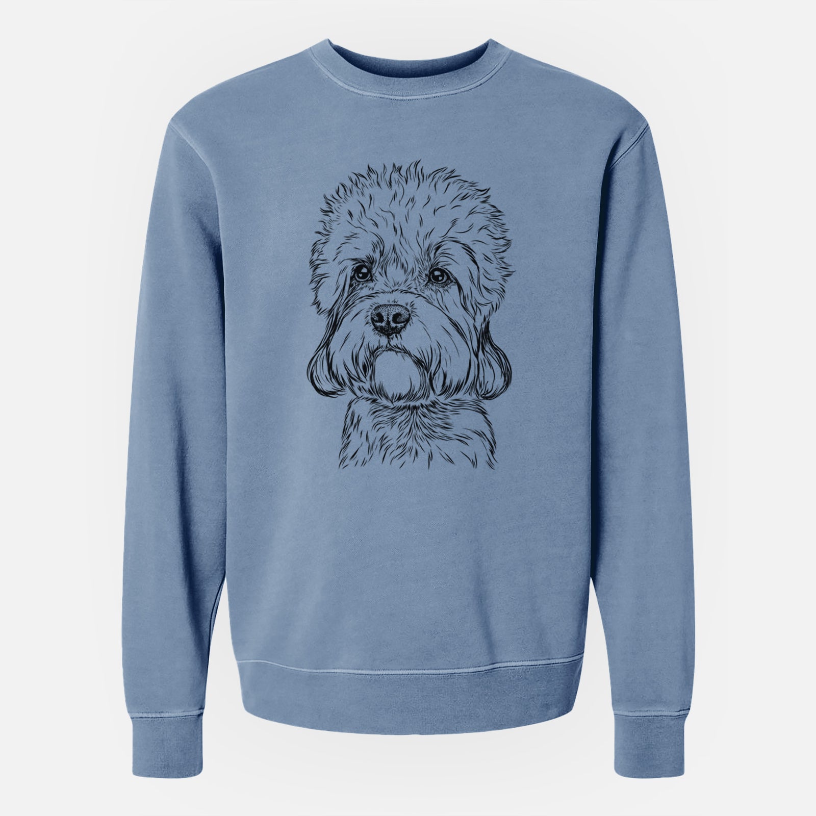 Bare Sir Walter the Dandie Dinmont Terrier - Unisex Pigment Dyed Crew Sweatshirt