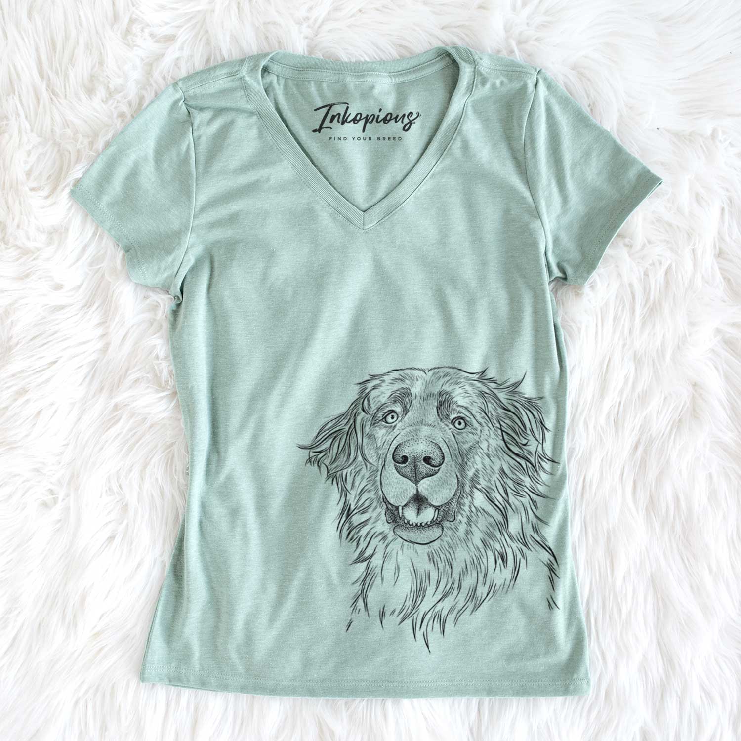 Bare Siri the Leonberger - Women's V-neck Shirt