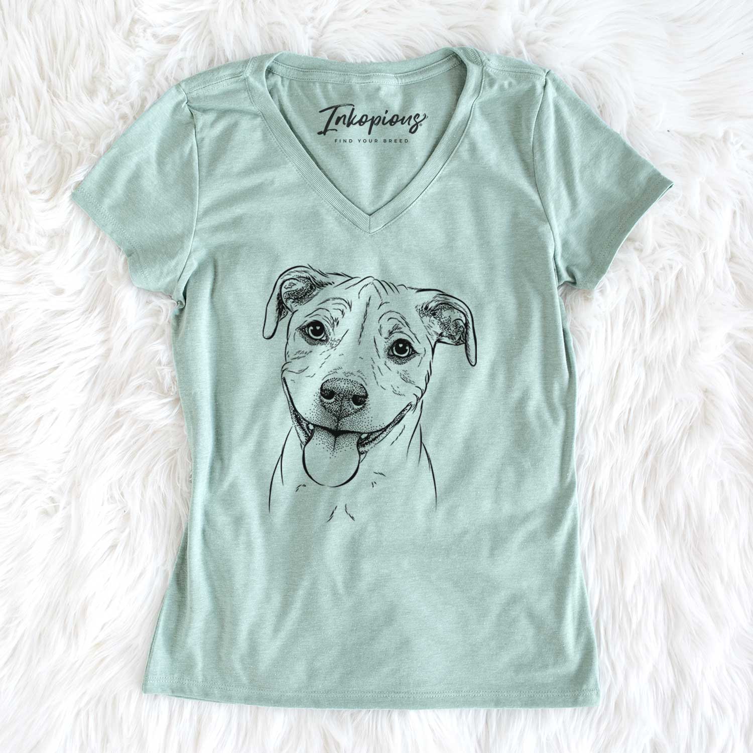 Bare Skye the Pitweiler - Women's V-neck Shirt