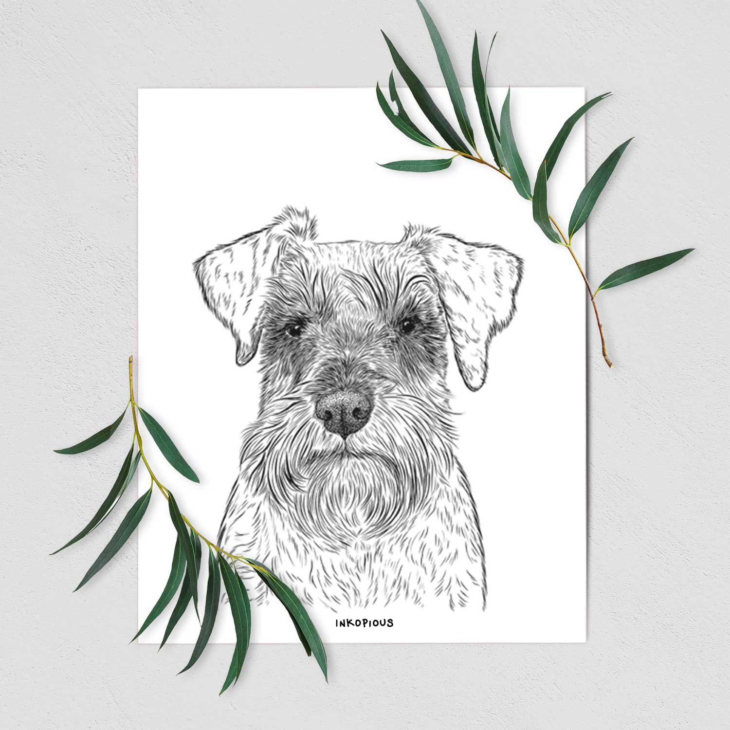 Smokey the Miniature Schnauzer Art Print