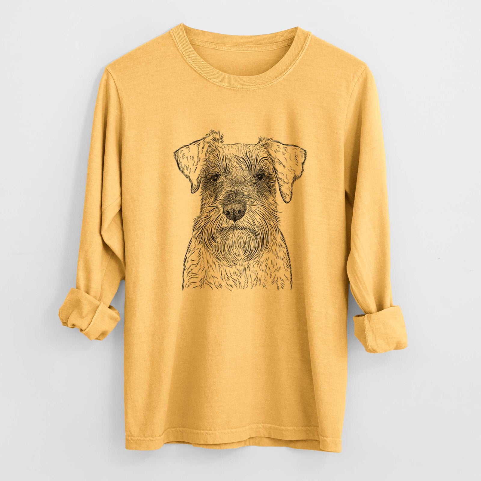 Bare Smokey the Miniature Schnauzer - Heavyweight 100% Cotton Long Sleeve