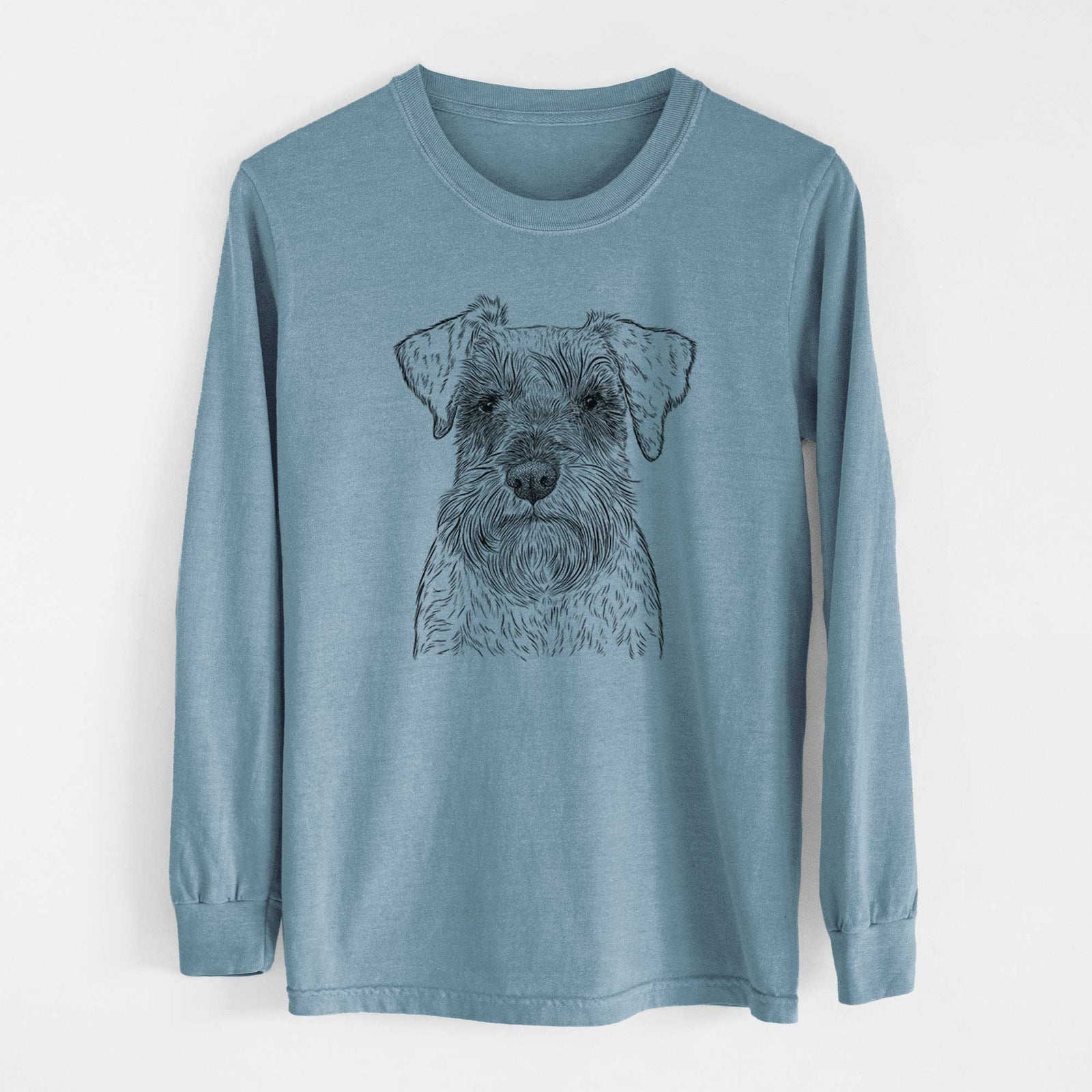 Bare Smokey the Miniature Schnauzer - Heavyweight 100% Cotton Long Sleeve