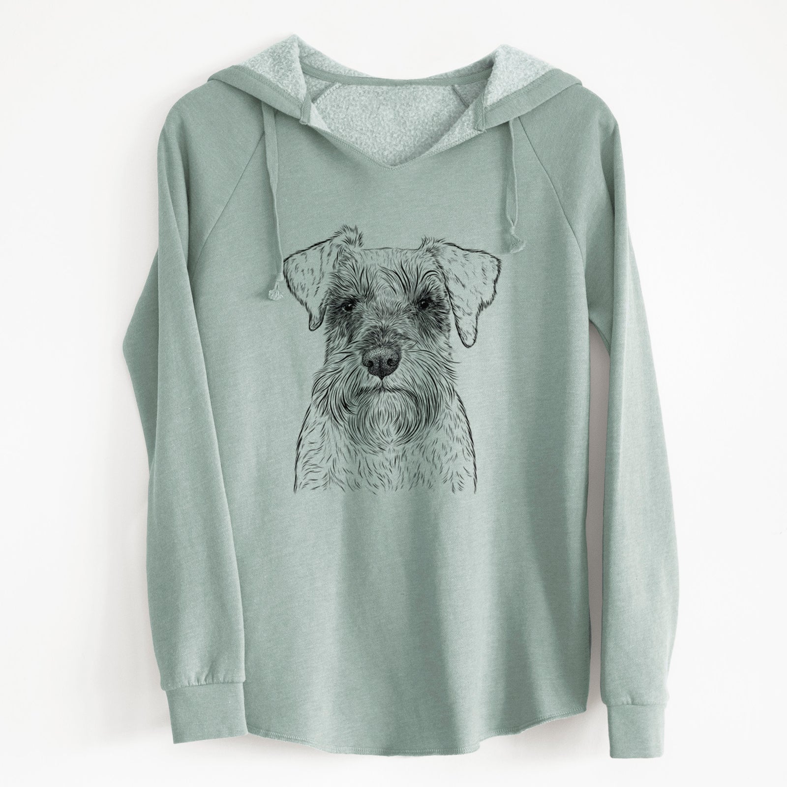 Bare Smokey the Miniature Schnauzer - Cali Wave Hooded Sweatshirt