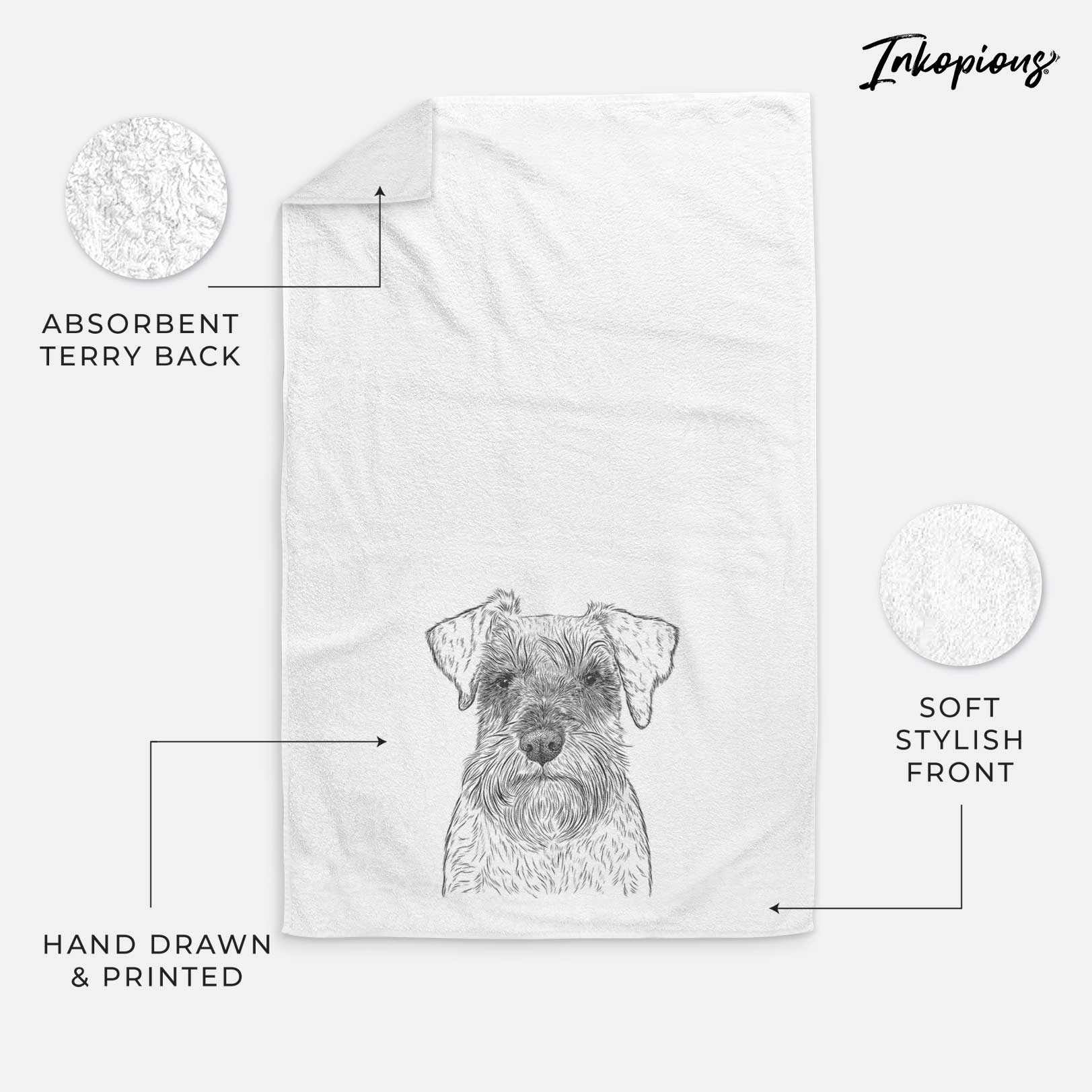 Smokey the Miniature Schnauzer Decorative Hand Towel