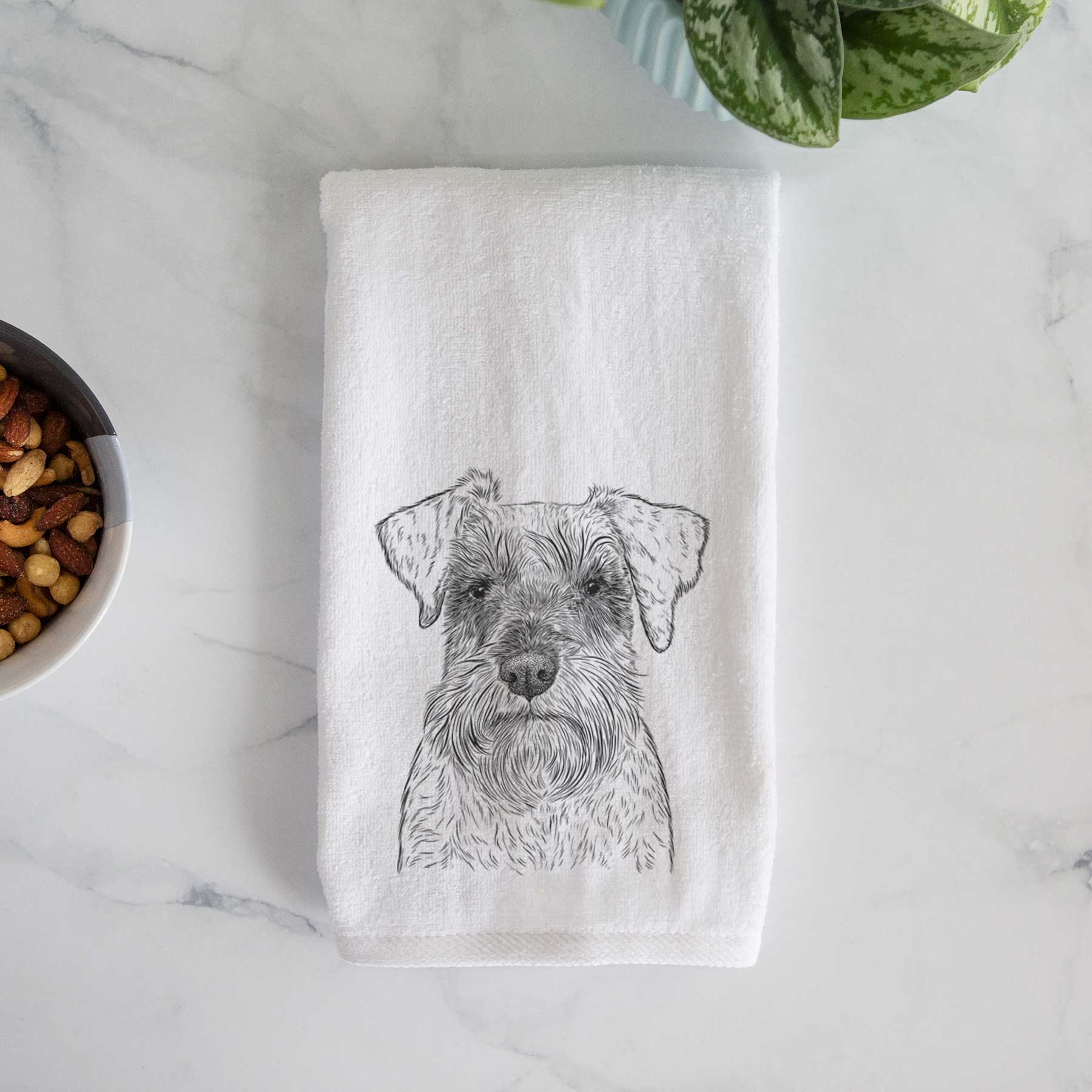 Smokey the Miniature Schnauzer Decorative Hand Towel