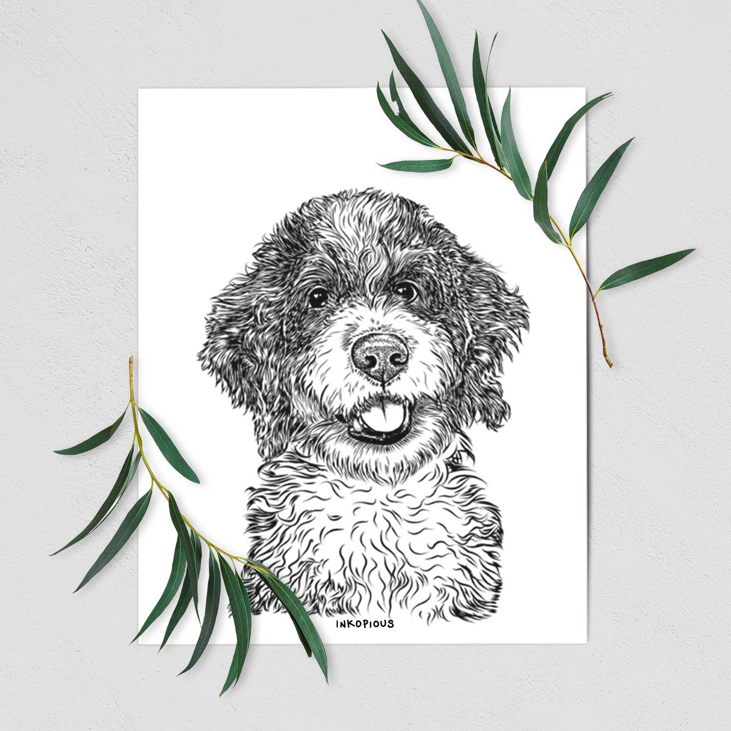 Smoky the Bernedoodle Puppy Art Print