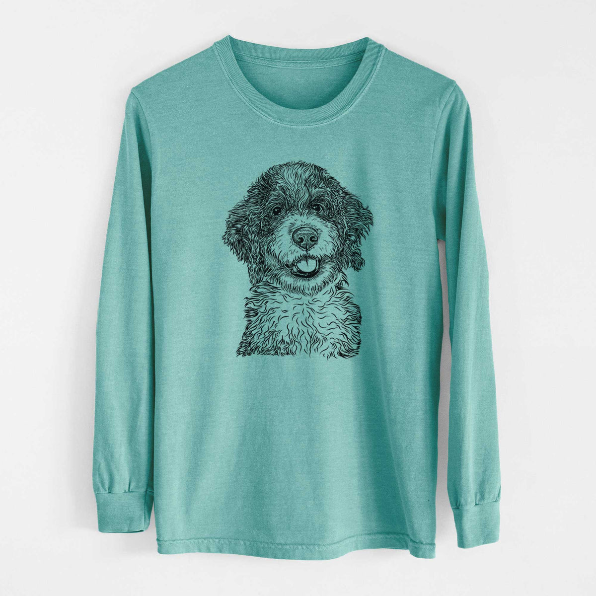 Bare Smoky the Bernedoodle Puppy - Heavyweight 100% Cotton Long Sleeve