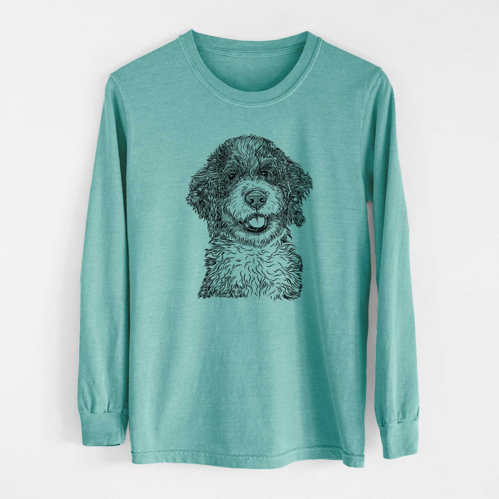 Bare Smoky the Bernedoodle Puppy - Heavyweight 100% Cotton Long Sleeve