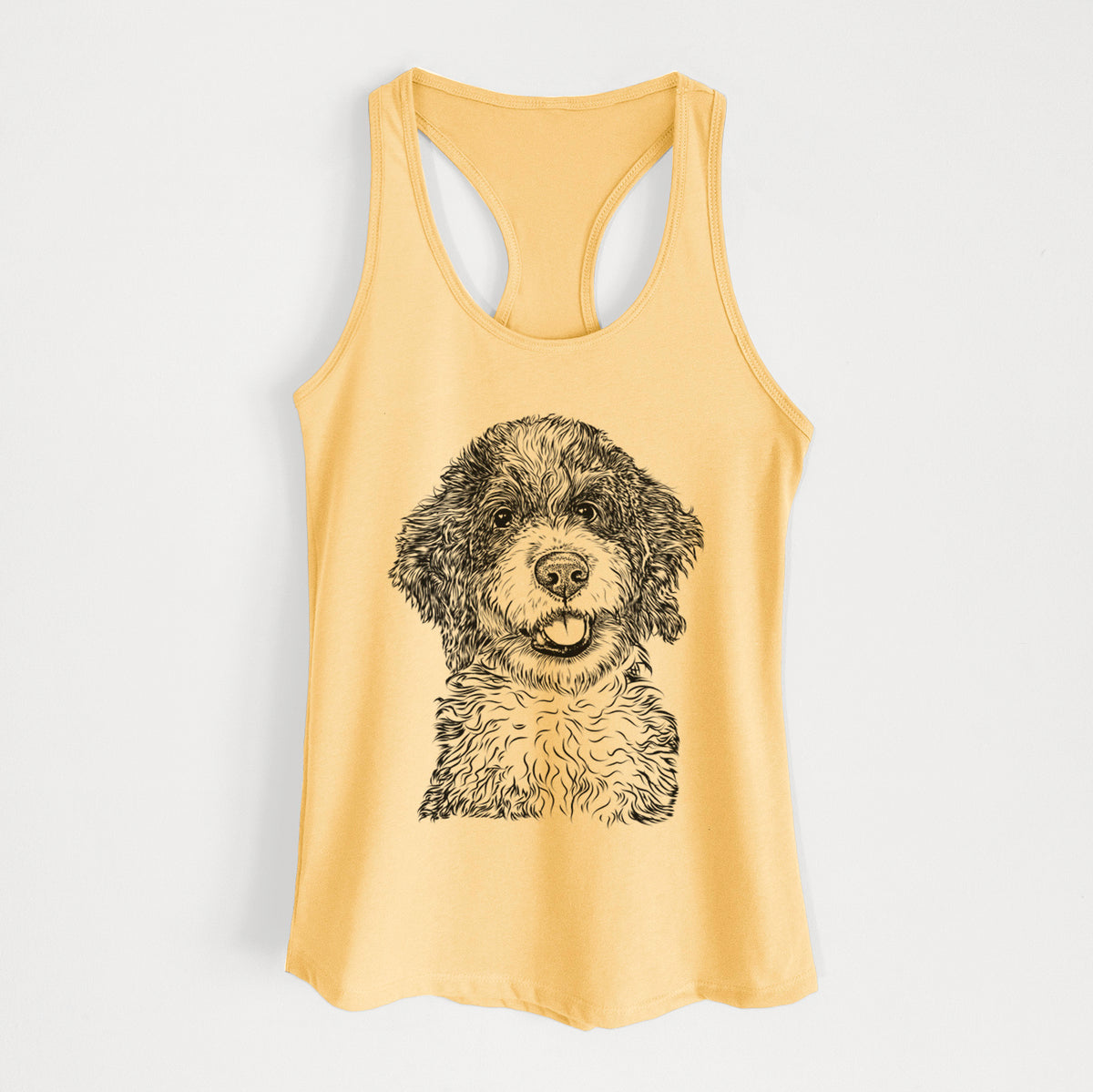 Smoky the Bernedoodle Puppy - Women's Racerback Tanktop