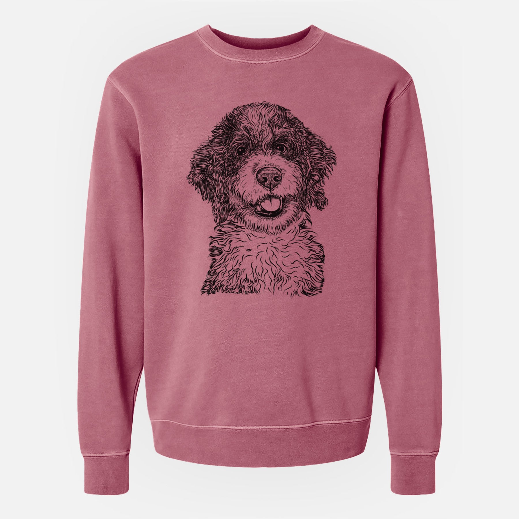 Bare Smoky the Bernedoodle Puppy - Unisex Pigment Dyed Crew Sweatshirt