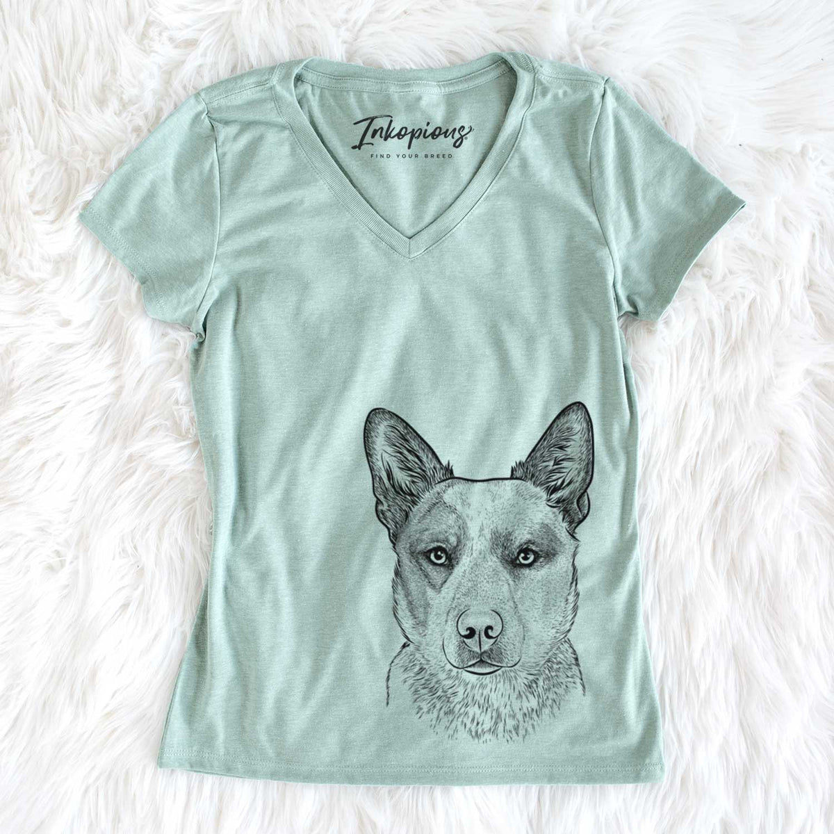Snap the Australian Cattle Dog - Women&#39;s V-neck Shirt