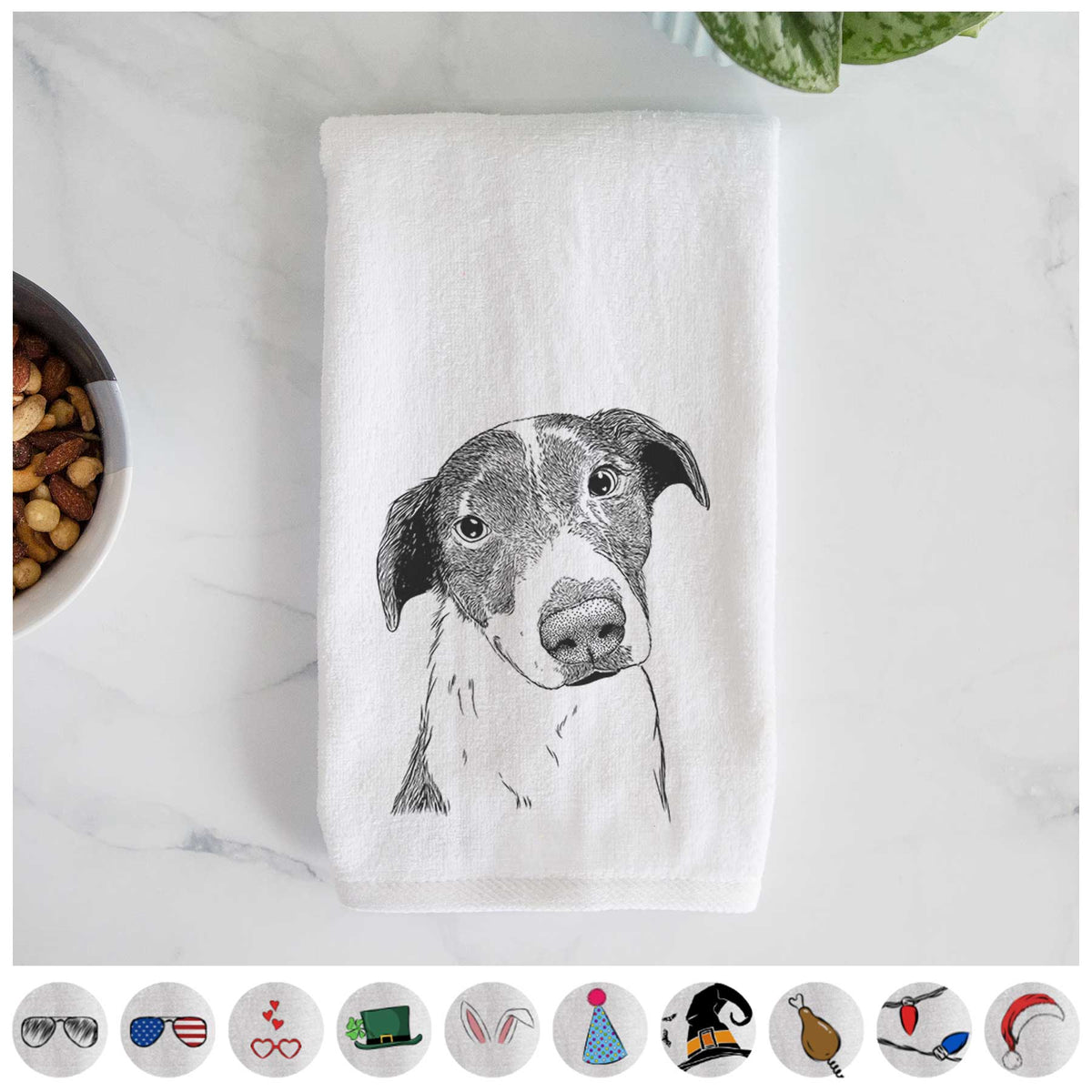 Sophia the Mixed Breed Decorative Hand Towel