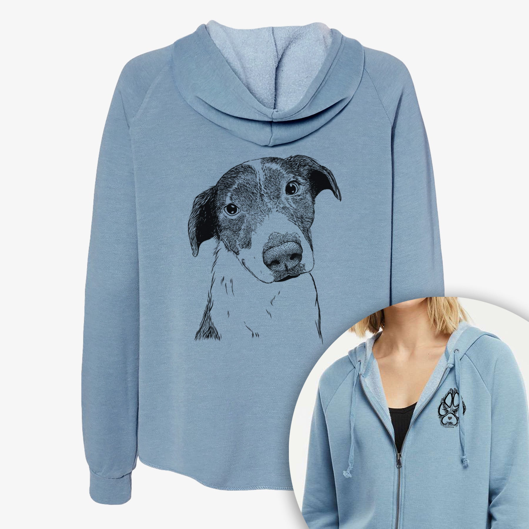 Sophia the Mixed Breed - Women's Cali Wave Zip-Up Sweatshirt