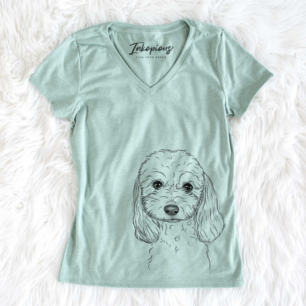 Bare Sophie the Coton de Tulear - Women's V-neck Shirt