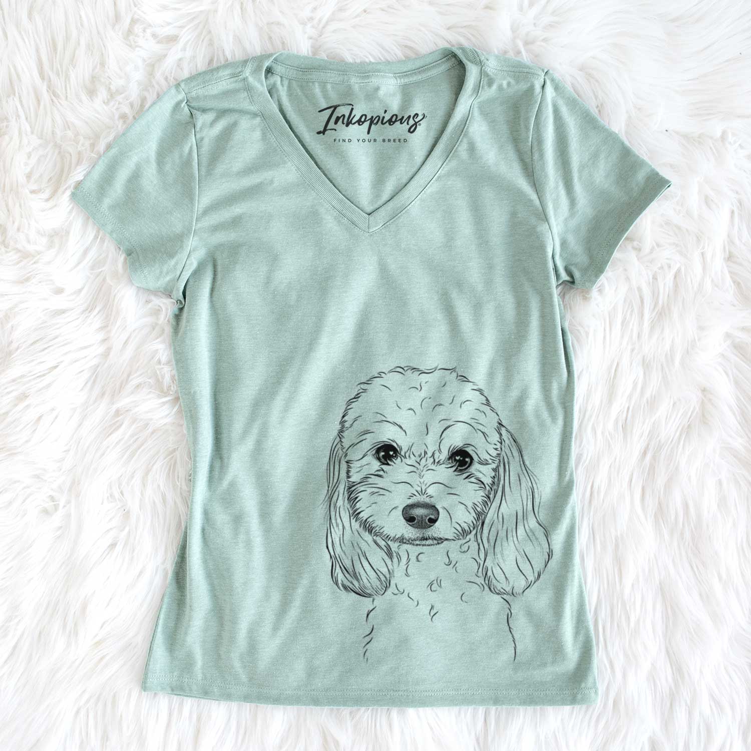 Bare Sophie the Coton de Tulear - Women's V-neck Shirt