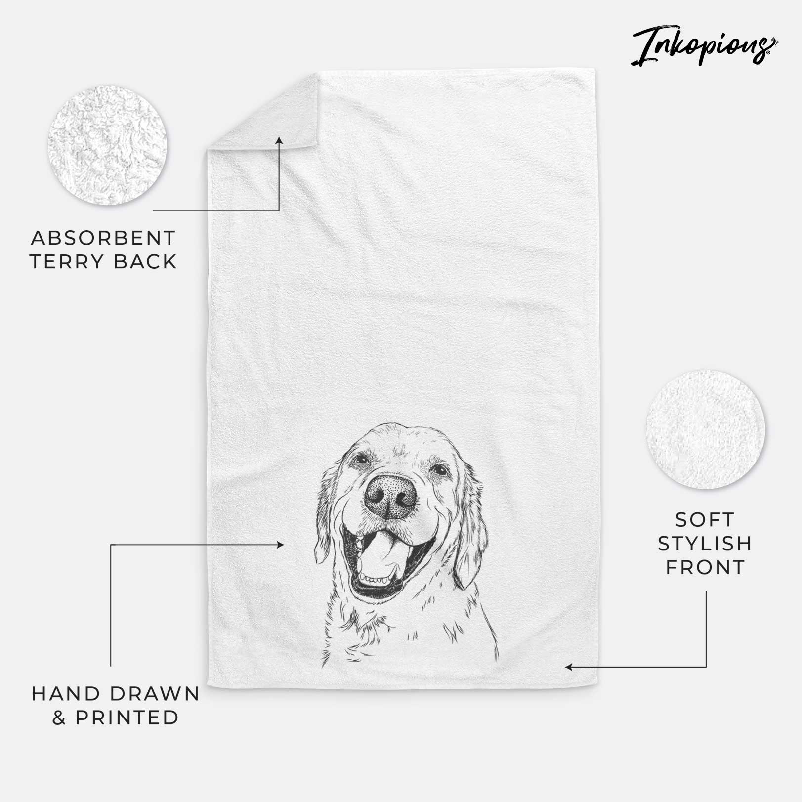 Spanky the Golden Retriever Decorative Hand Towel