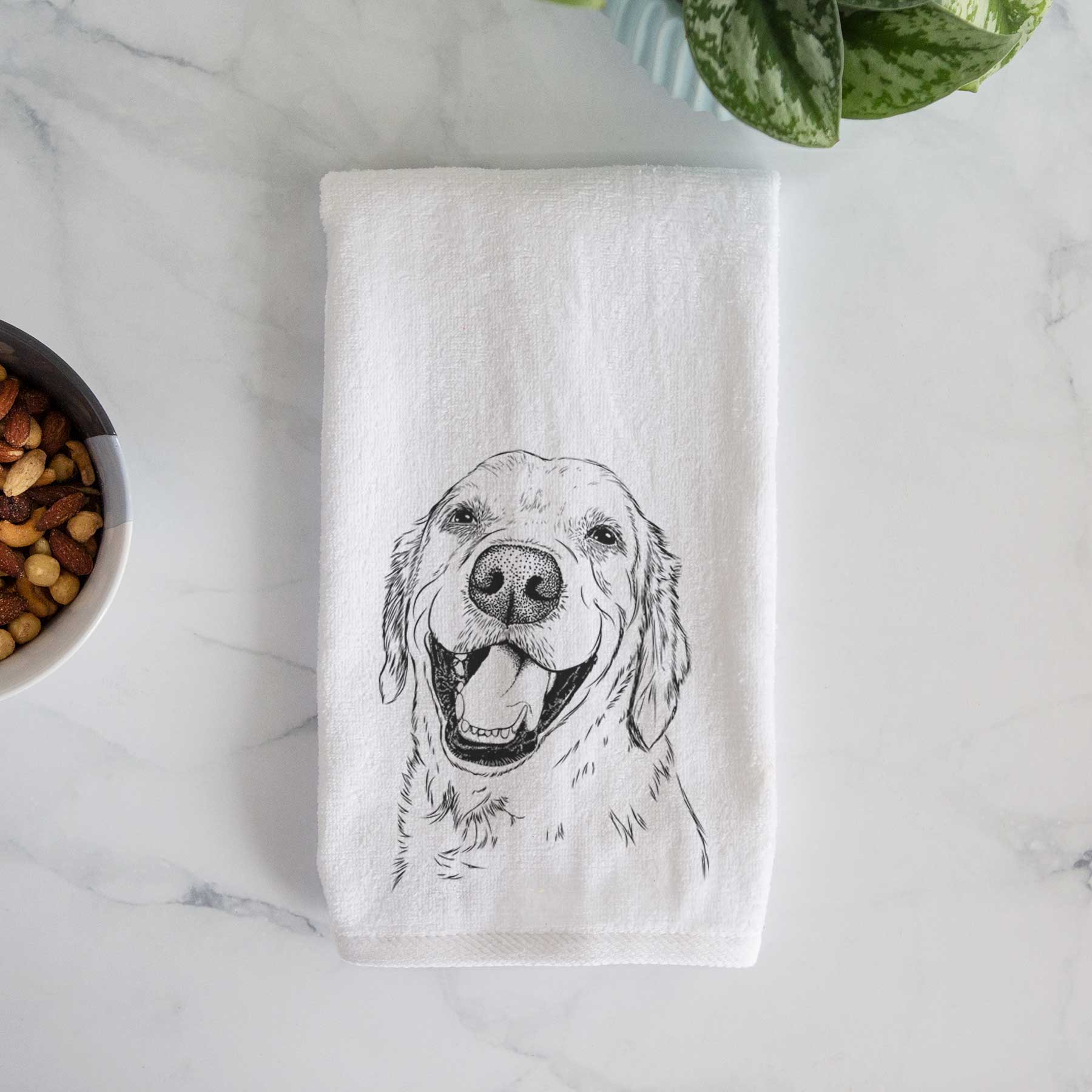 Spanky the Golden Retriever Decorative Hand Towel