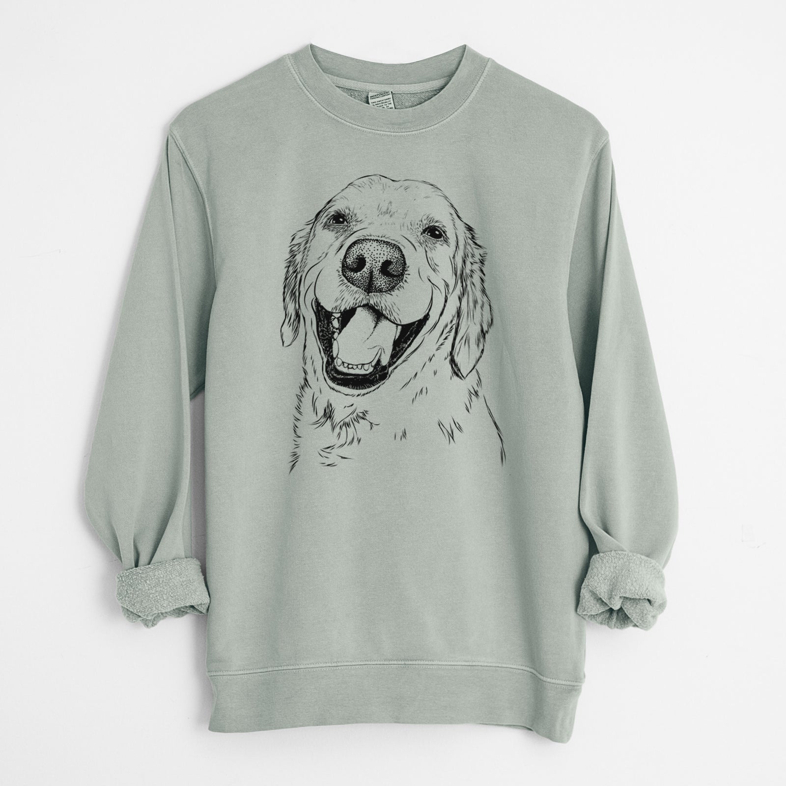 Bare Spanky the Golden Retriever - Unisex Pigment Dyed Crew Sweatshirt