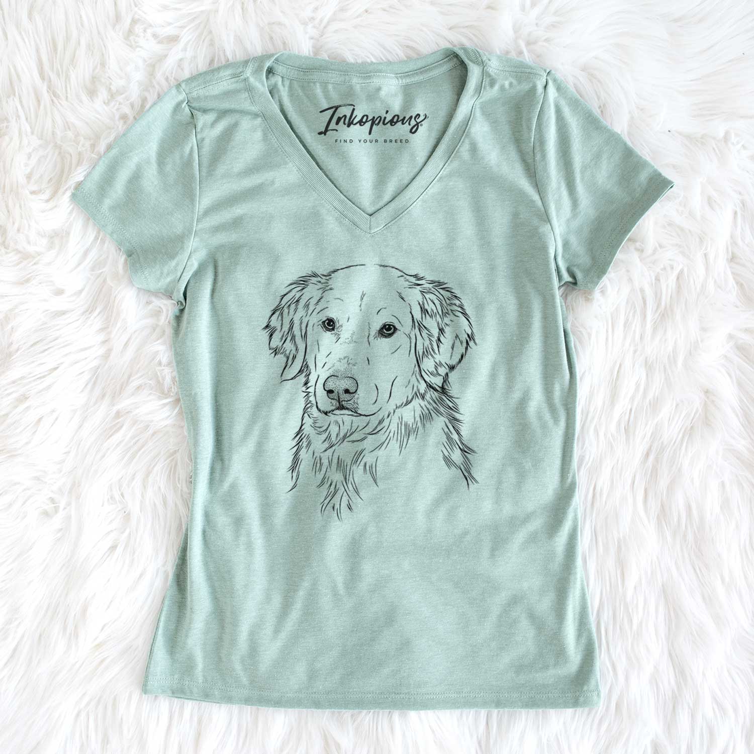 Bare Spencer the Golden Retriever - Women's V-neck Shirt