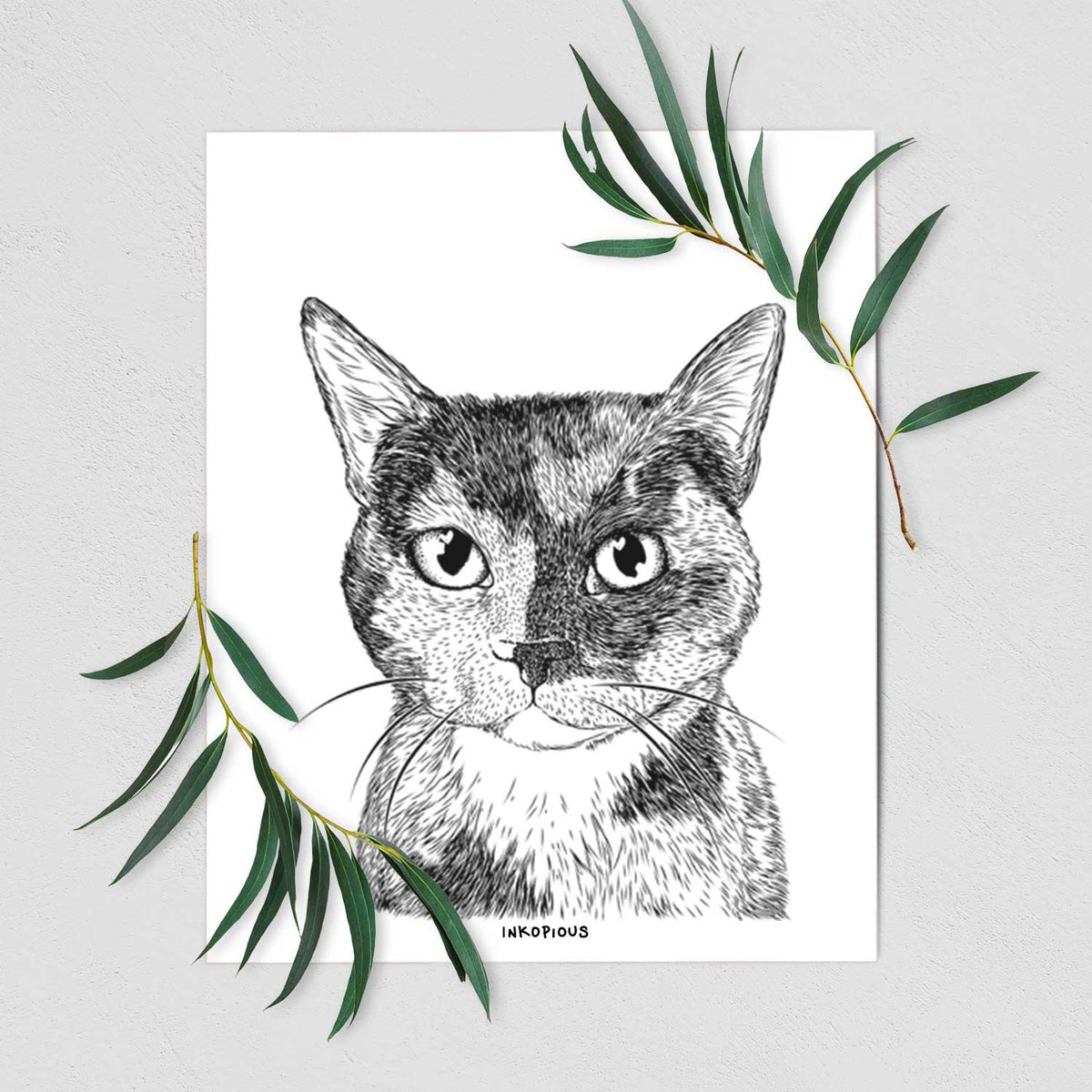 Spooky Kitty the Tortoiseshell Cat Art Print