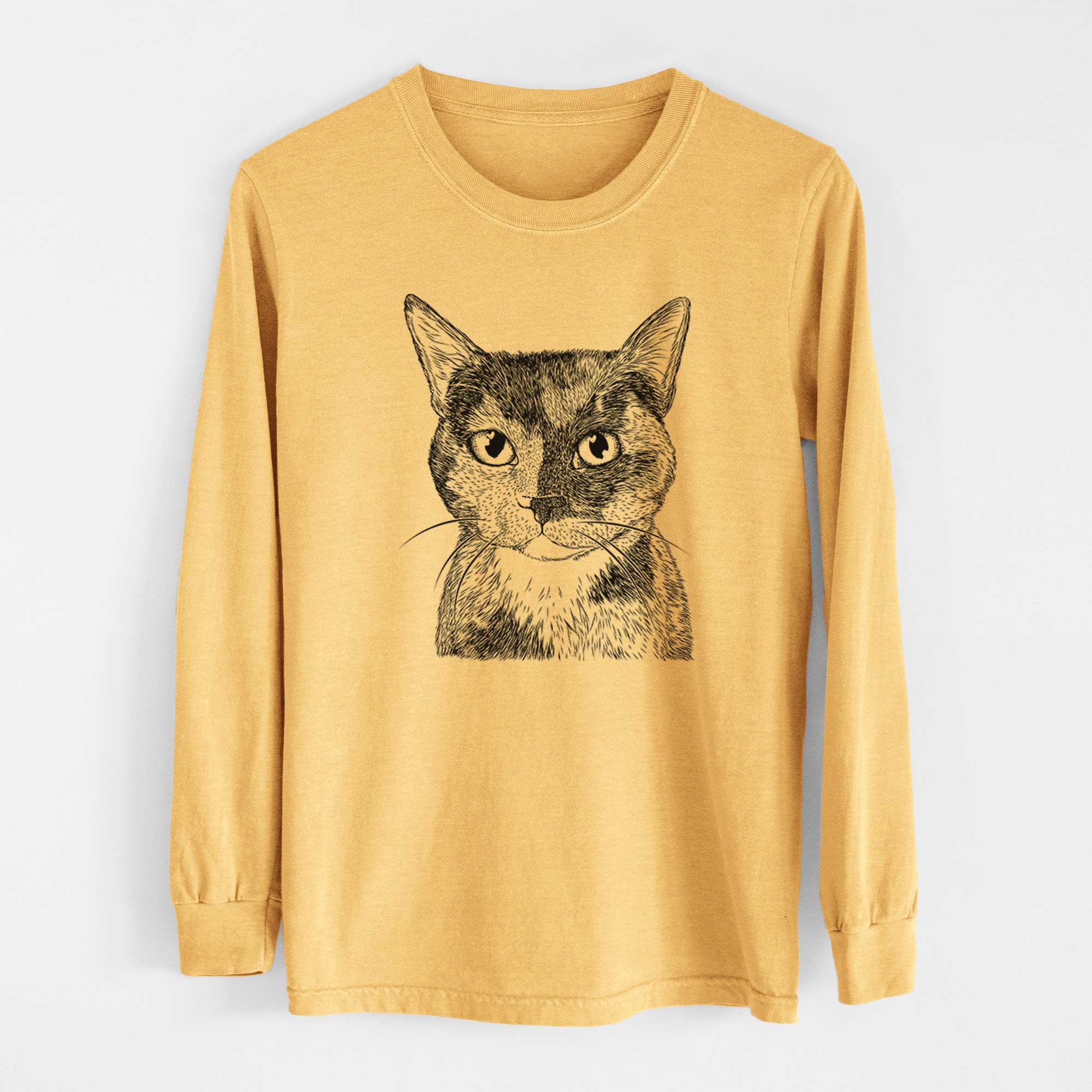 Bare Spooky Kitty the Tortoiseshell Cat - Heavyweight 100% Cotton Long Sleeve