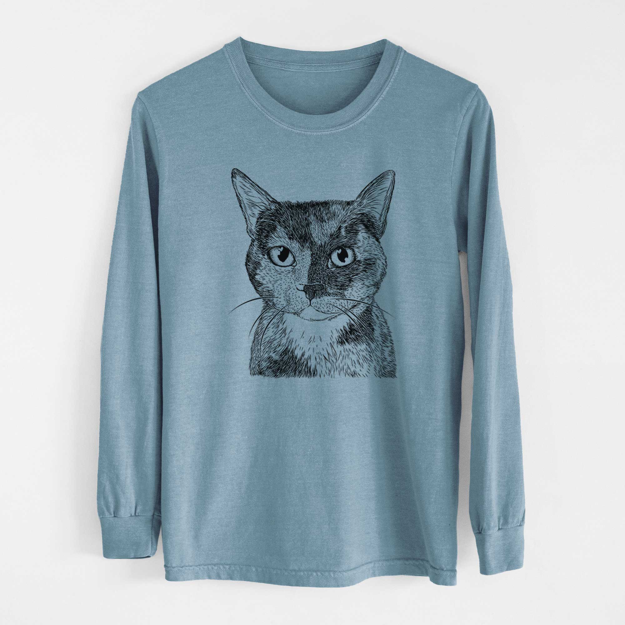 Bare Spooky Kitty the Tortoiseshell Cat - Heavyweight 100% Cotton Long Sleeve