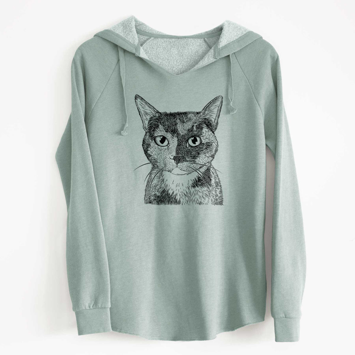 Bare Spooky Kitty the Tortoiseshell Cat - Cali Wave Hooded Sweatshirt