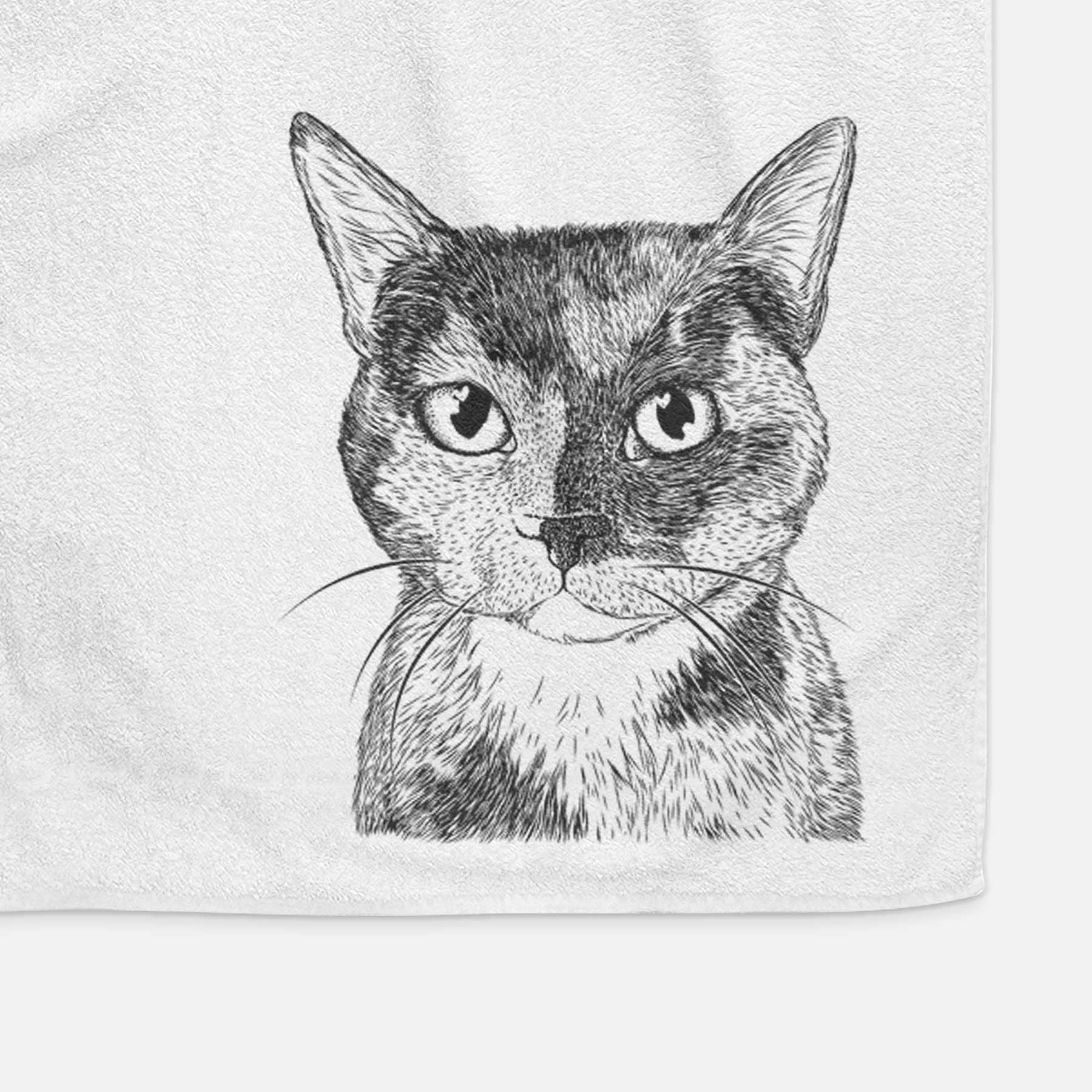 Spooky Kitty the Tortoiseshell Cat Decorative Hand Towel