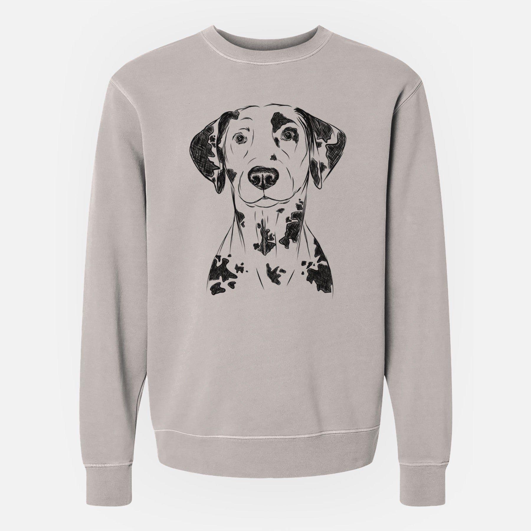 Bare Spot the Dalmatian - Unisex Pigment Dyed Crew Sweatshirt