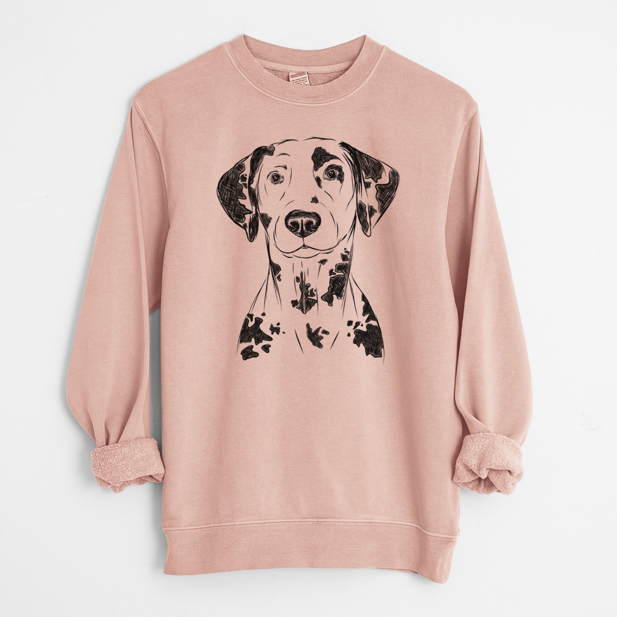 Bare Spot the Dalmatian - Unisex Pigment Dyed Crew Sweatshirt