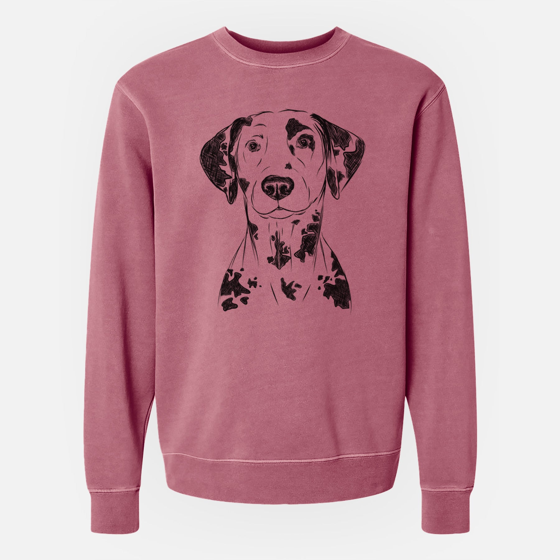 Bare Spot the Dalmatian - Unisex Pigment Dyed Crew Sweatshirt