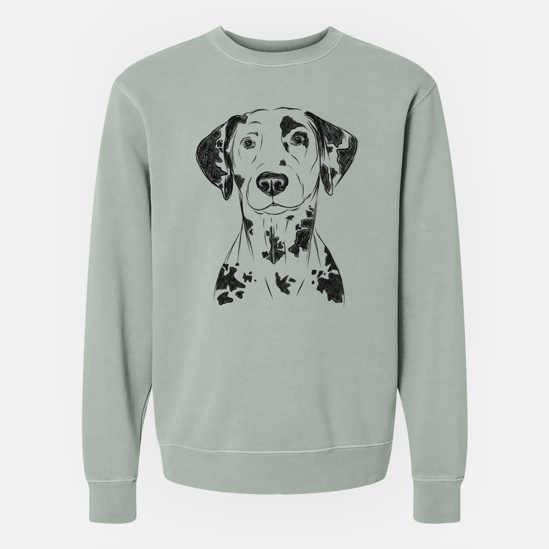 Bare Spot the Dalmatian - Unisex Pigment Dyed Crew Sweatshirt