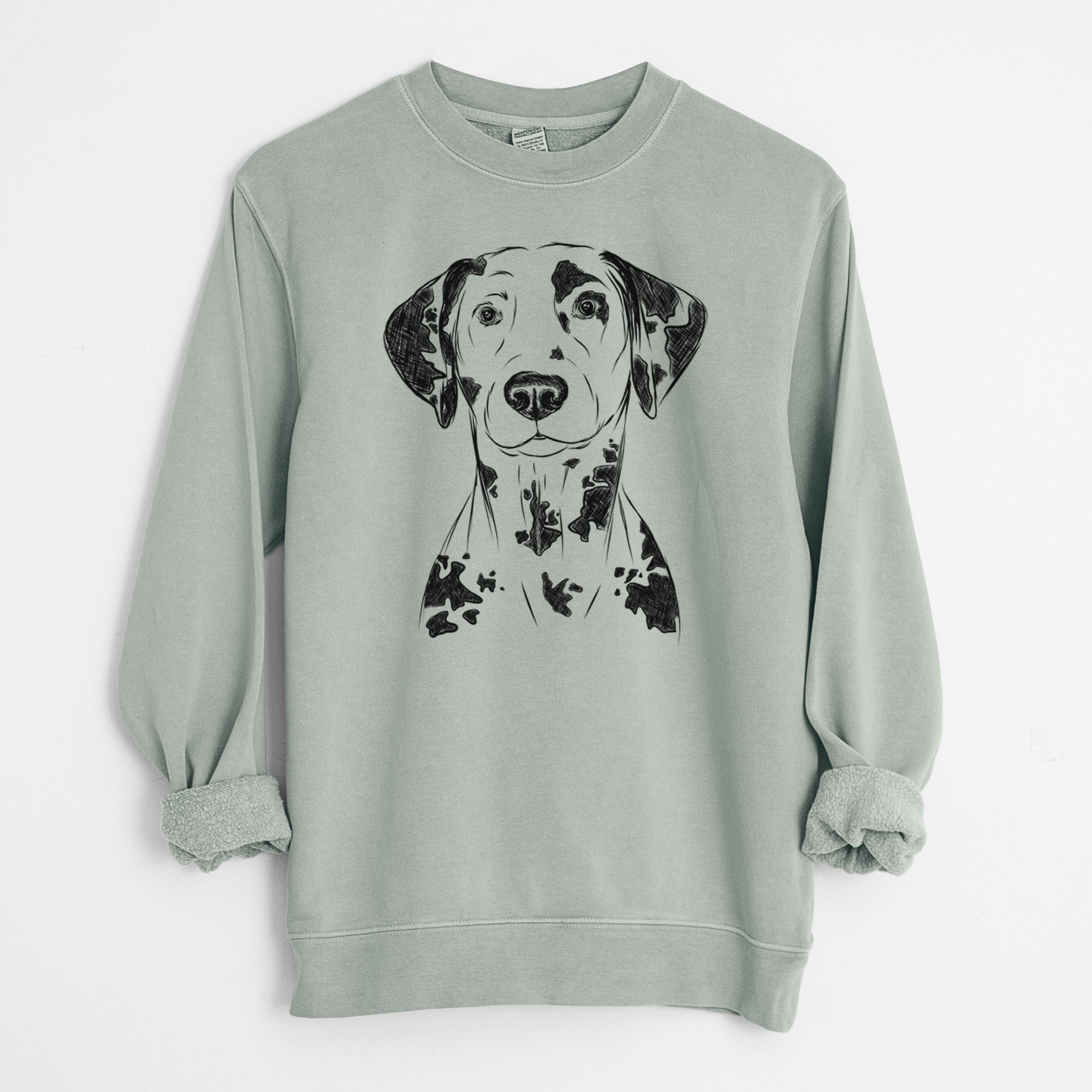 Bare Spot the Dalmatian - Unisex Pigment Dyed Crew Sweatshirt